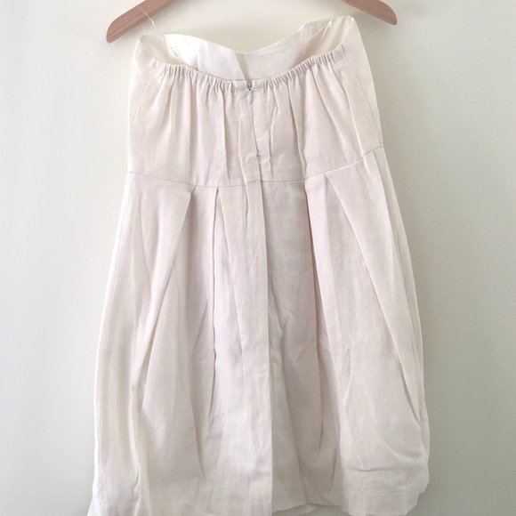 Strapless Lined Linen Dress - Picture 2 of 6